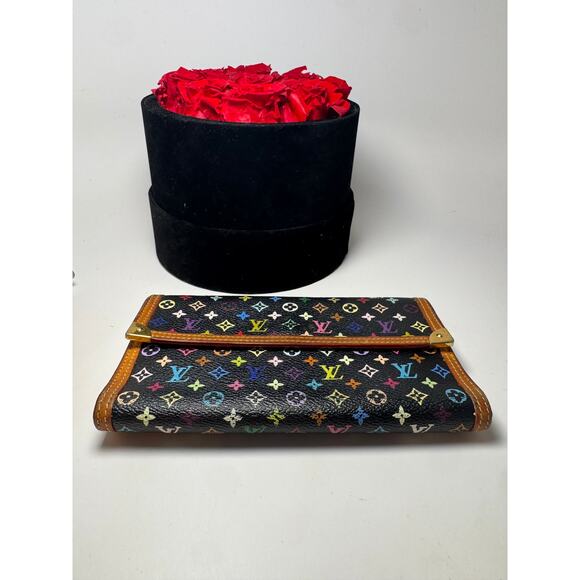 Louis Vuitton Multicolor Monogram Porte Tressor Trifold Wallet Black Wallet - Picture 13 of 16